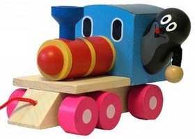 Dřevěné hračky - Krtek a mašinka - Kliknutím na obrázek zavřete