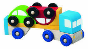 Dřevěné hračky - Truck s autíčky - Kliknutím na obrázek zavřete