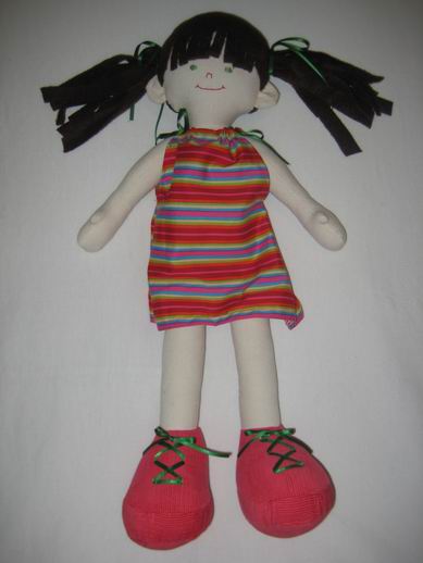 Textilní panenky - Panenka s dlouhýma nohama - Kliknutím na obrázek zavřete